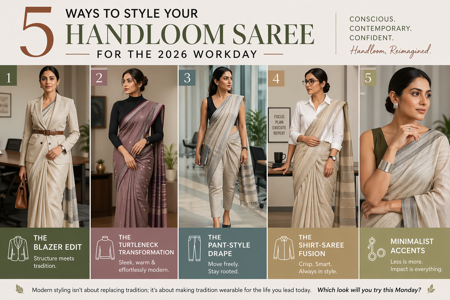 5 Ways to Style Your Handloom Saree for the 2026 Workday